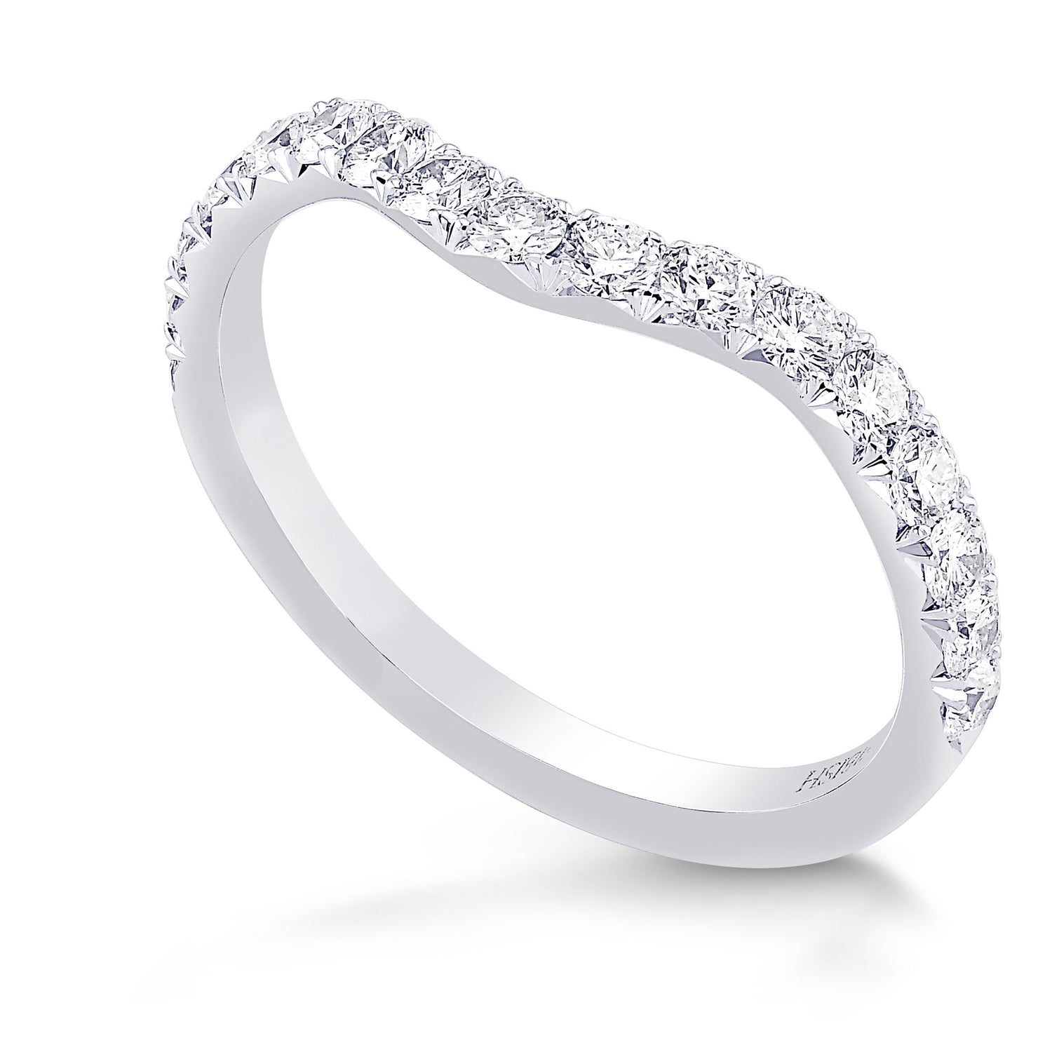 Contoured Diamond Wedding Band 