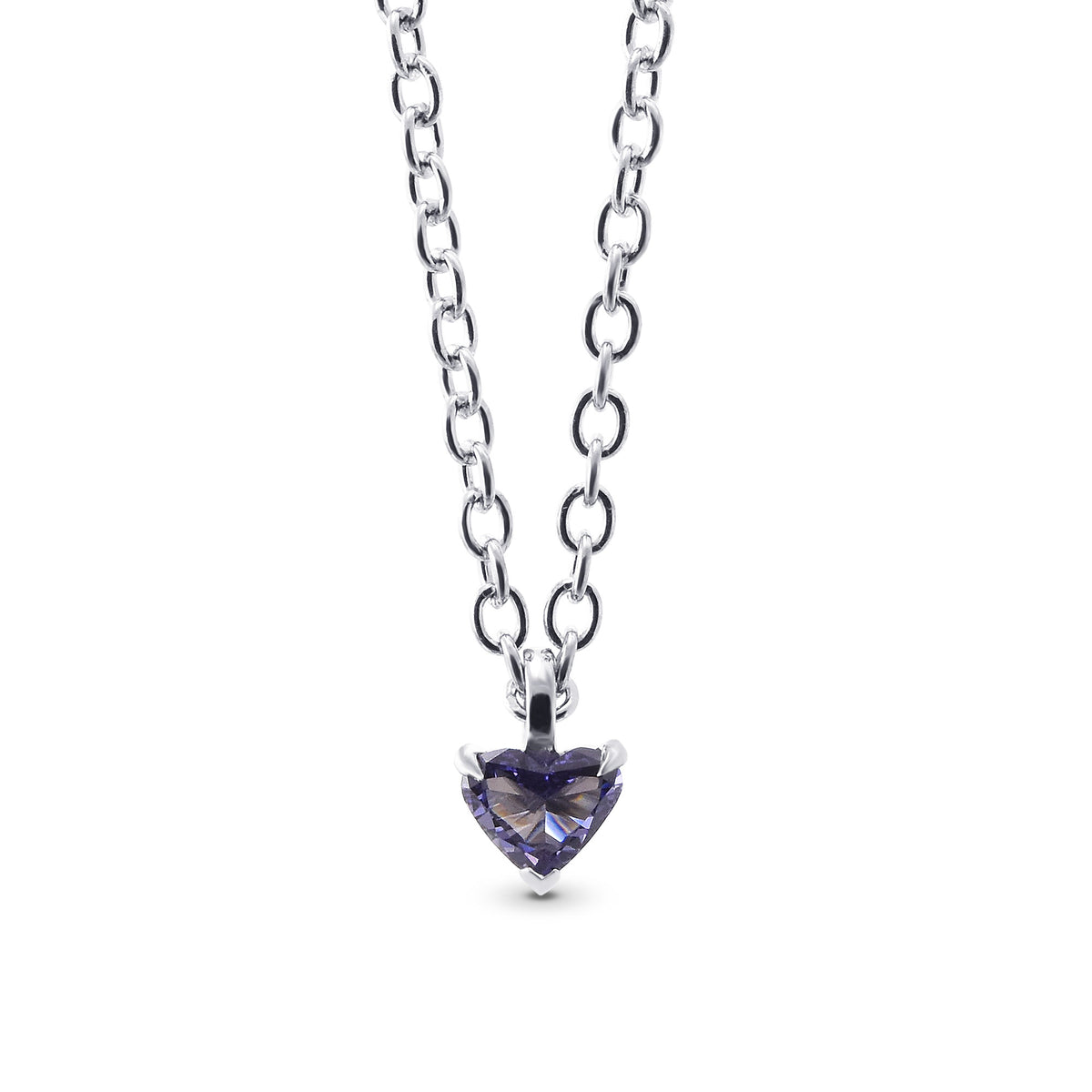 Fancy Gray Violet Heart Diamond Solitaire Pendant