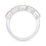 Fancy Light Yellow Radiant Diamond 5 Stone Band Ring