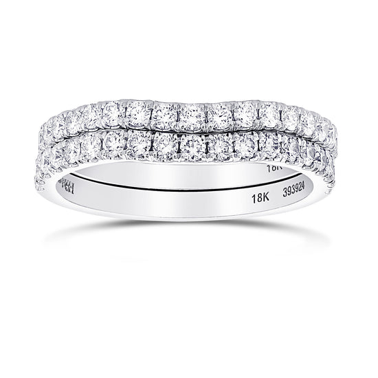 Two Custom-made Contoured Diamond Wedding Bands 