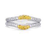 Custom Two Contoured Diamond Half Eternity Wedding Rings
