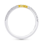 Custom Two Contoured Diamond Half Eternity Wedding Rings
