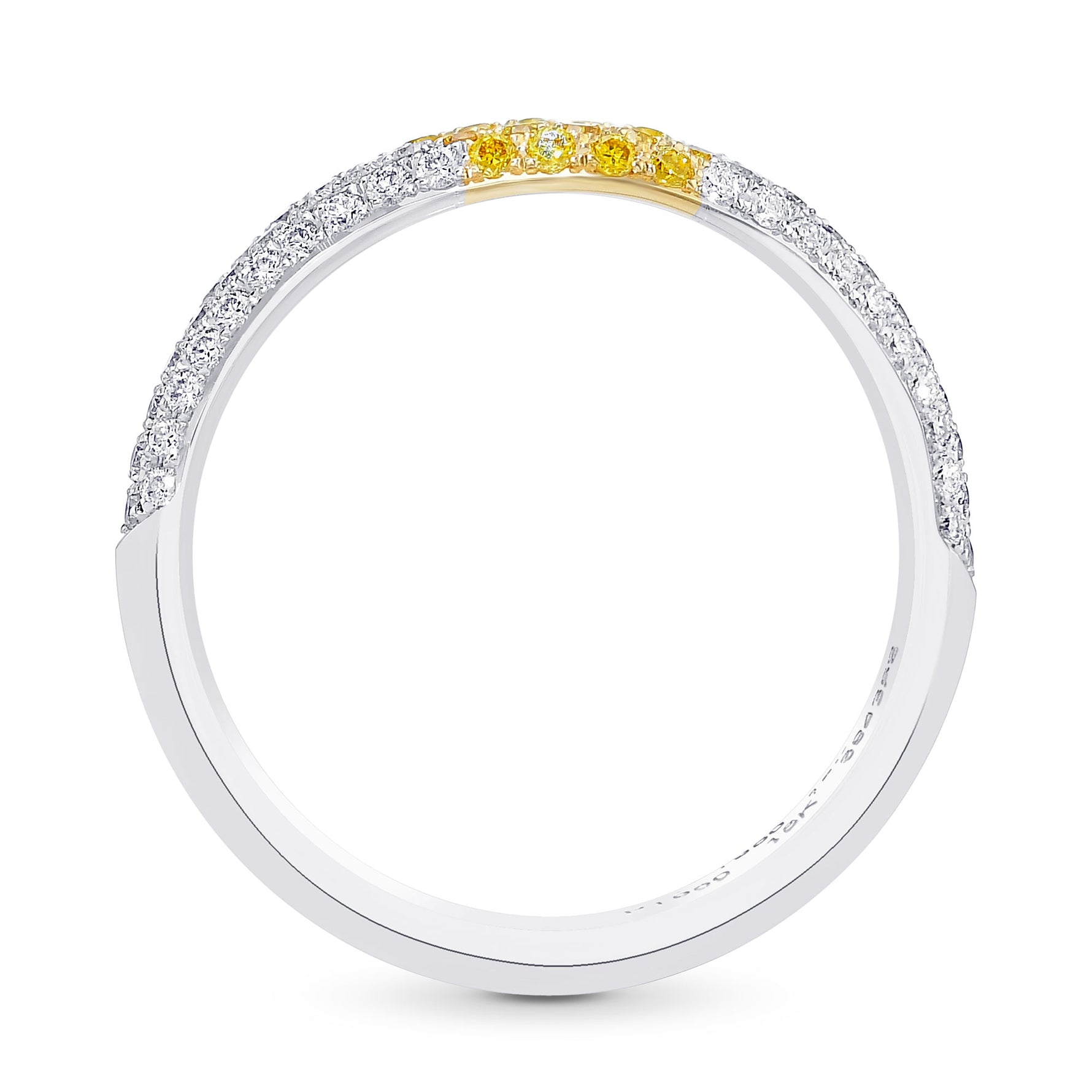 Custom Two Contoured Diamond Half Eternity Wedding Rings