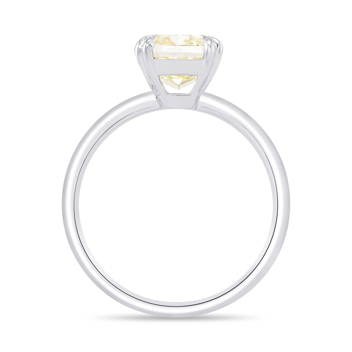 Fancy Light Yellow Cushion Diamond Solitaire Ring