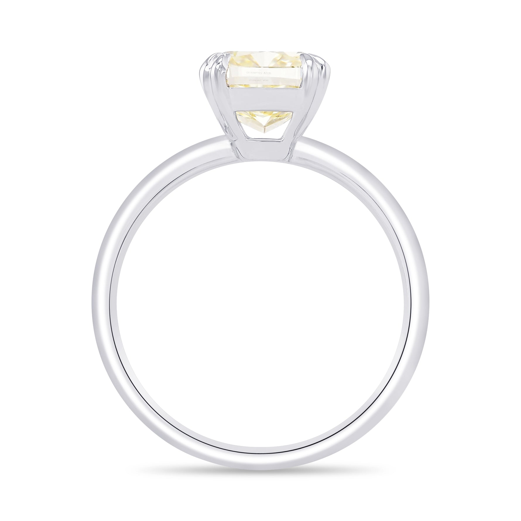 Fancy Light Yellow Cushion Diamond Solitaire Ring