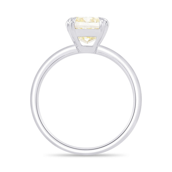 Fancy Light Yellow Cushion Diamond Solitaire Ring
