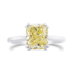 Fancy Light Yellow Cushion Diamond Solitaire Ring