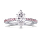  Collection color Marquise and Fancy Pink Diamond Side stone Ring.