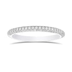 3 Row Diamond Wedding Band Ring