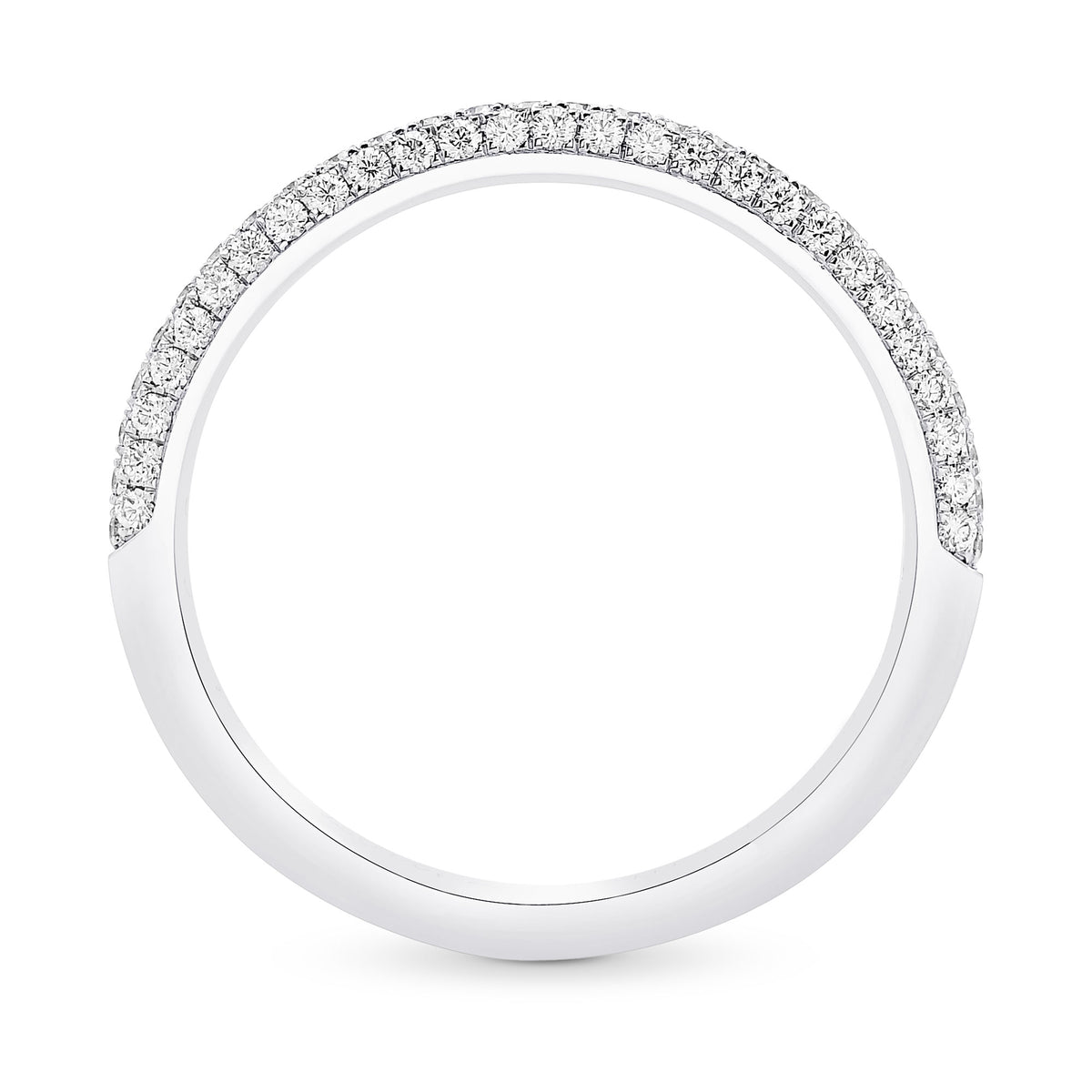 3 Row Diamond Wedding Band Ring