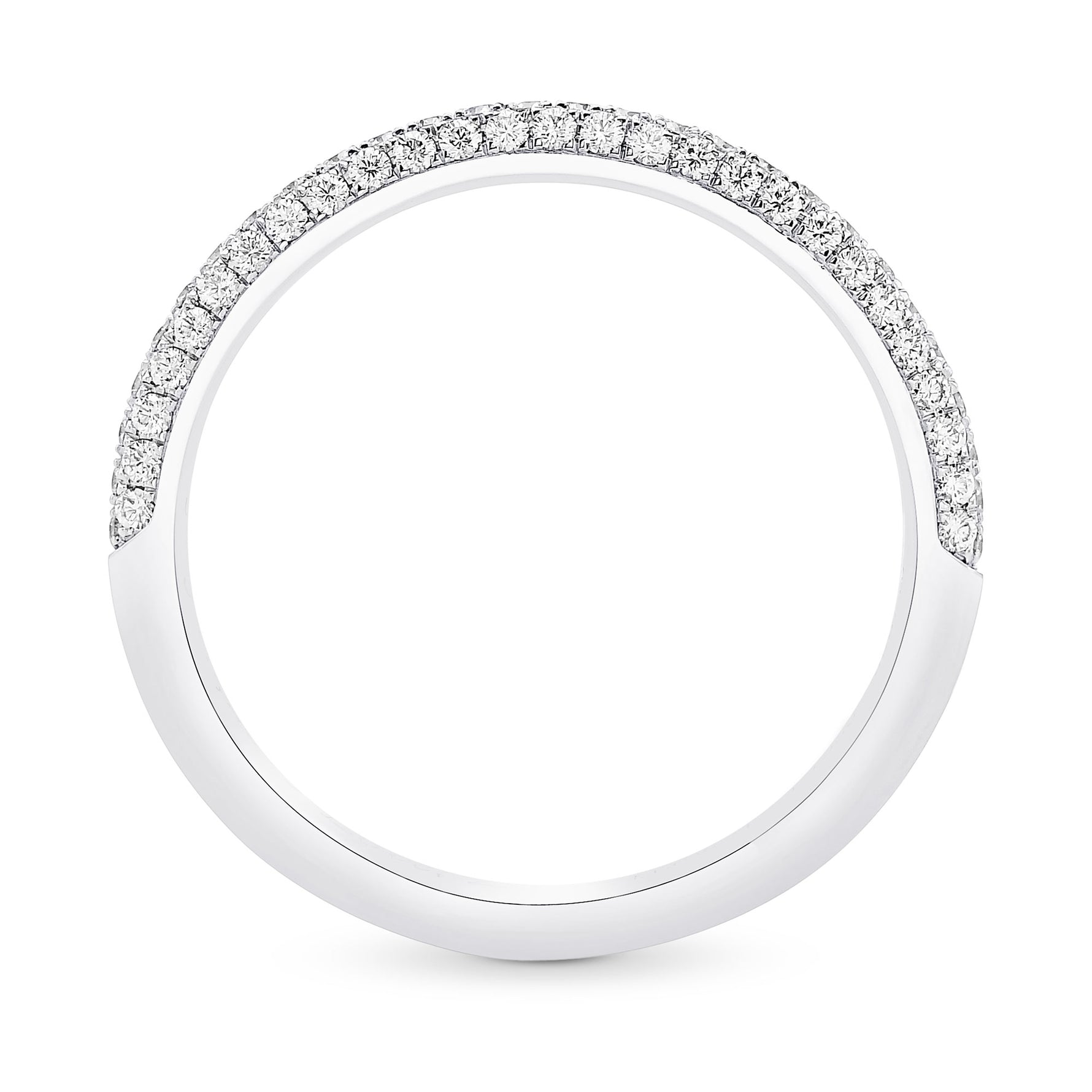 3 Row Diamond Wedding Band Ring