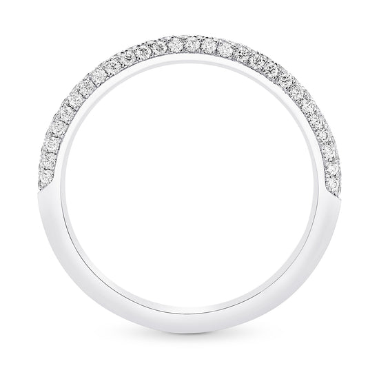 3 Row Diamond Wedding Band Ring