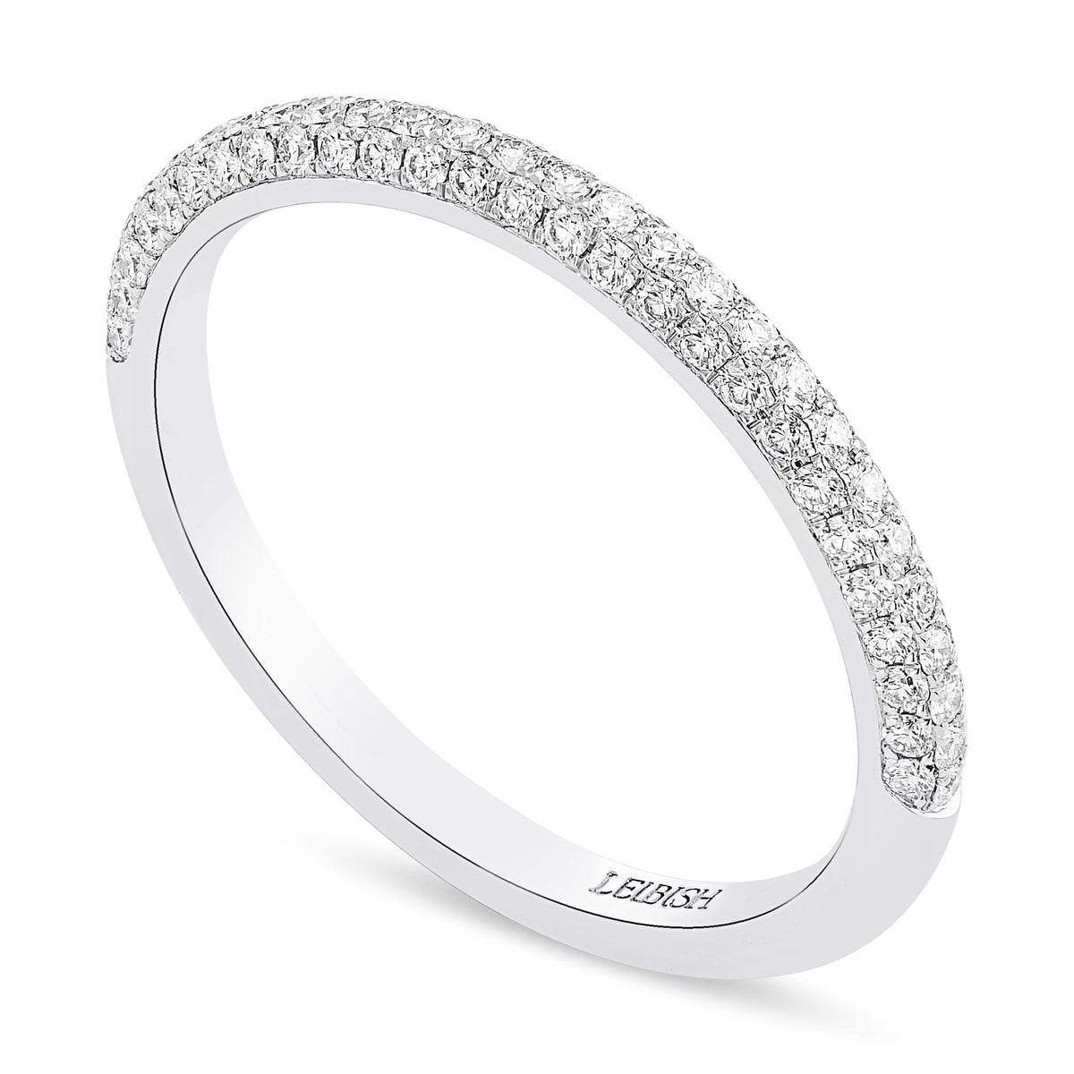 3 Row Diamond Wedding Band Ring