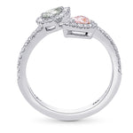 Chameleon & Fancy Light Pink Pear Two Stone Ring