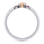 Light Pink Heart Diamond Side-stone Ring