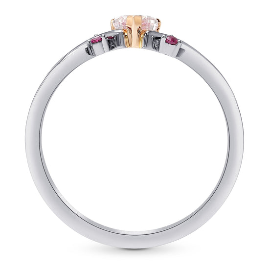 Light Pink Heart Diamond Side-stone Ring