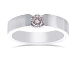 Very Light Pink Round Diamond Solitaire Ring