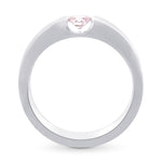 Very Light Pink Round Diamond Solitaire Ring