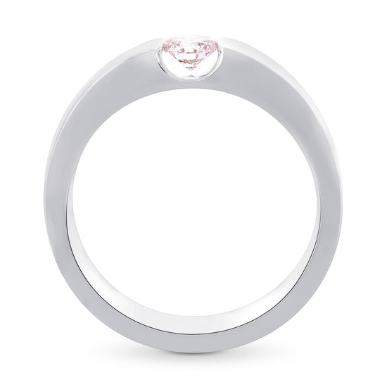 Very Light Pink Round Diamond Solitaire Ring