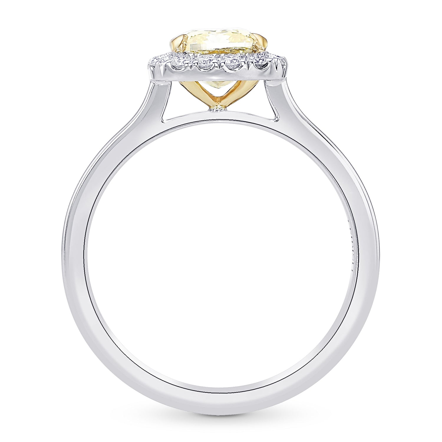  Fancy Intense Yellow Cushion Halo Diamond Ring