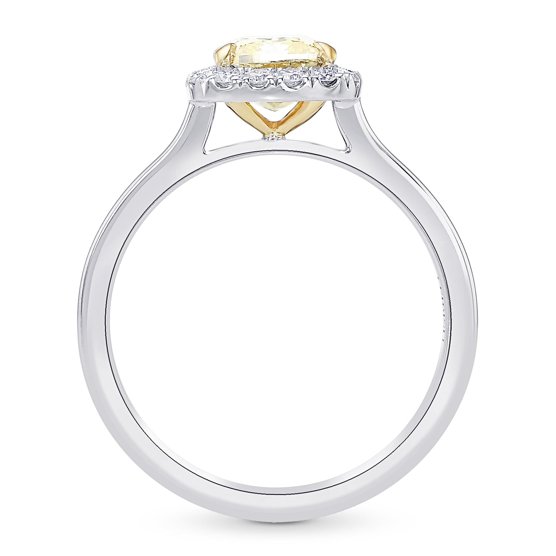  Fancy Intense Yellow Cushion Halo Diamond Ring