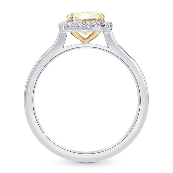  Fancy Intense Yellow Cushion Halo Diamond Ring