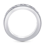 Milgrain Sapphire and Diamond Band Ring 