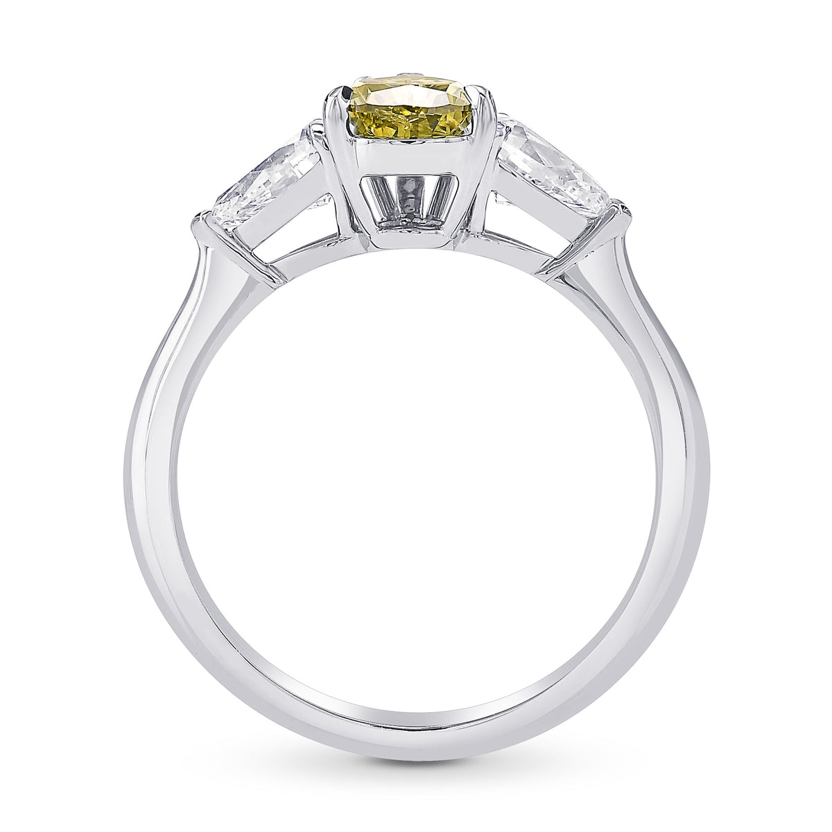  Chameleon Pear Shape Diamond 3 stone Ring