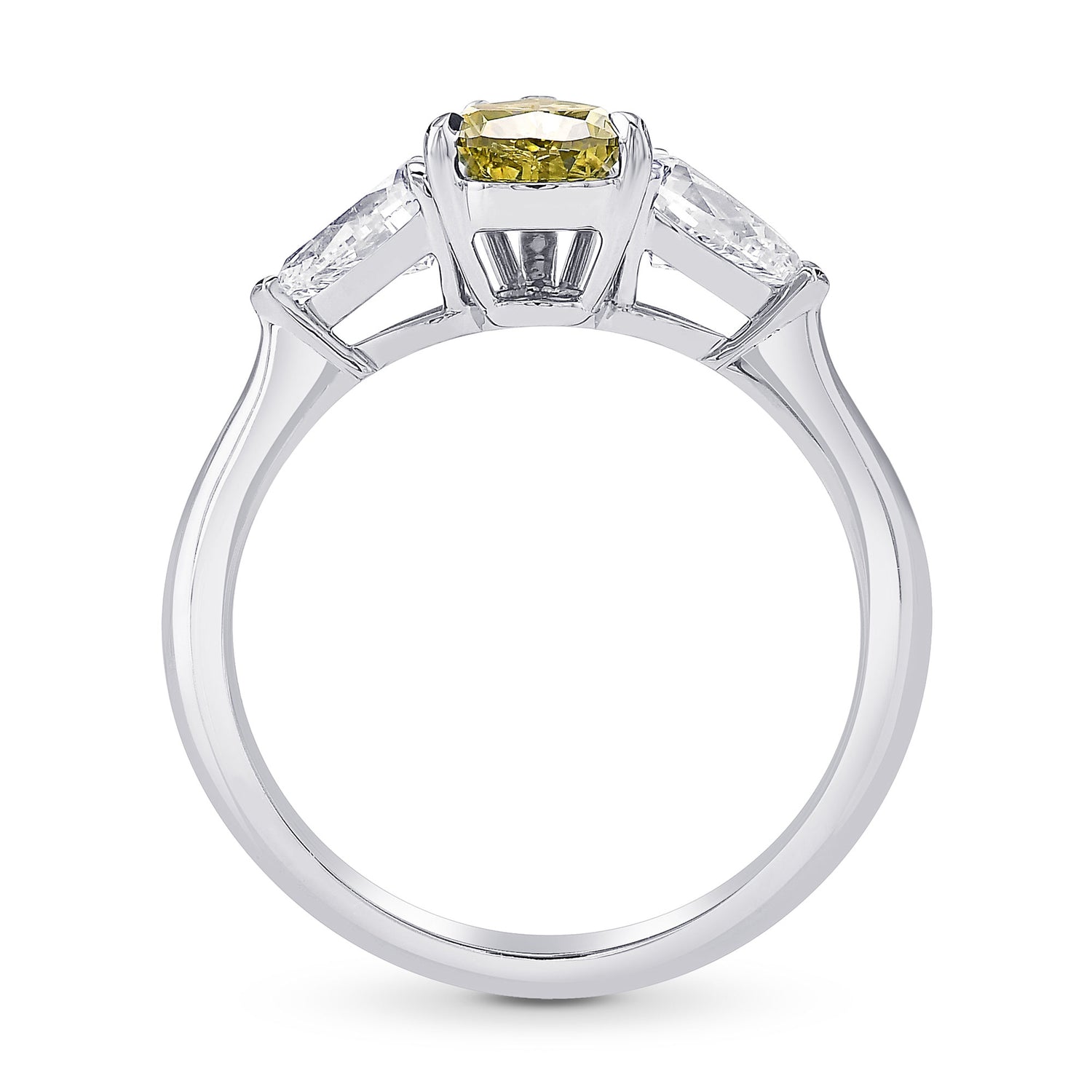  Chameleon Pear Shape Diamond 3 stone Ring