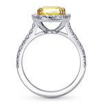 Fancy Intense Yellow Cushion Diamond Halo Ring