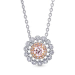 Fancy Light Pink Round Brilliant Filigree Halo Pendant
