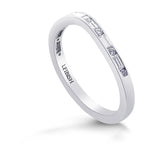 Contoured Brilliants and Baguette Diamond Engagement Ring