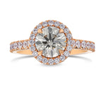 Fancy Gray Round Diamond Halo Ring