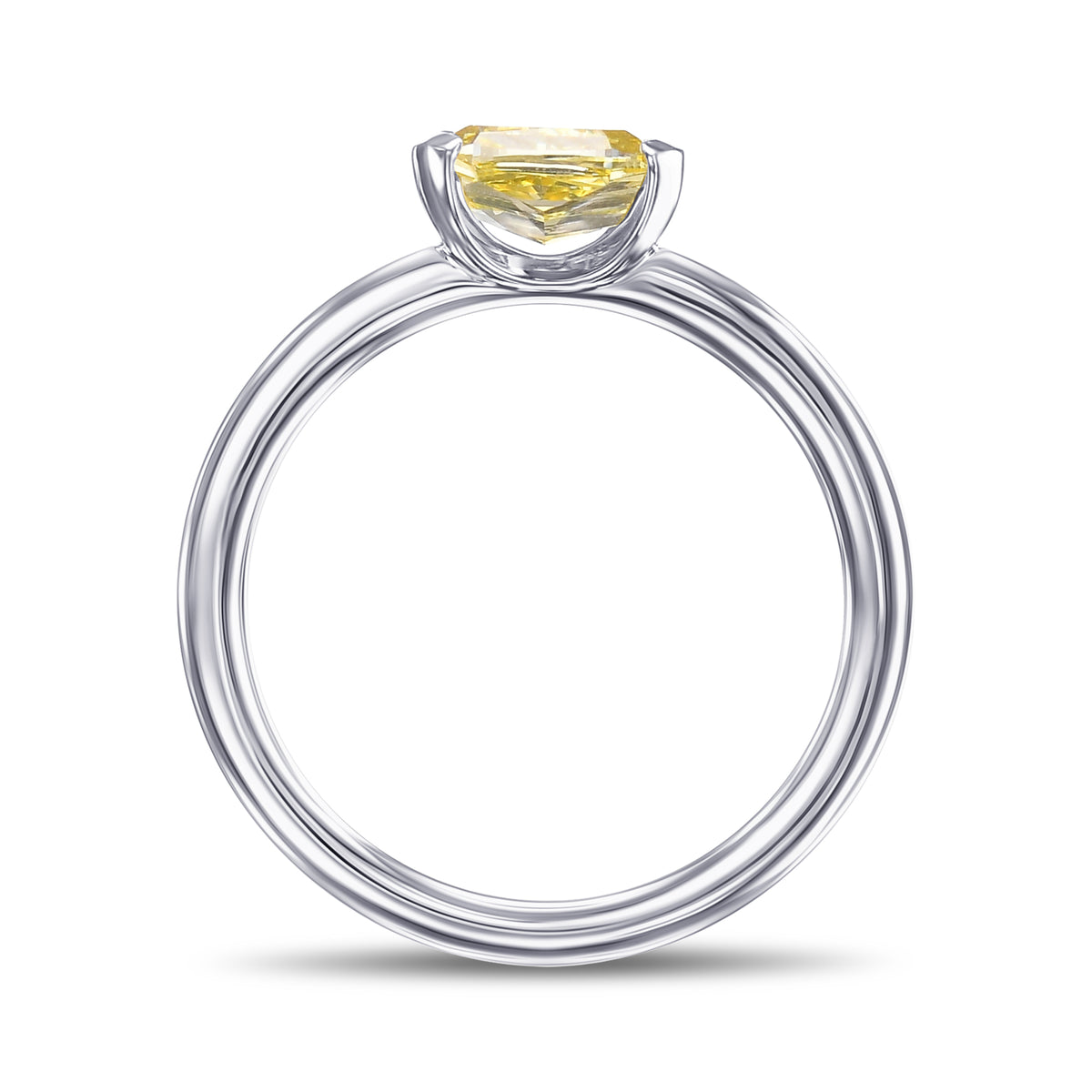 Half-Bezel Thin Band Solitaire Ring Setting - 4