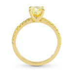 Fancy Intense Yellow Round Side Stone Ring Setting - 2