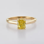 Fancy Vivid Yellow Radiant Diamond Solitaire Ring
