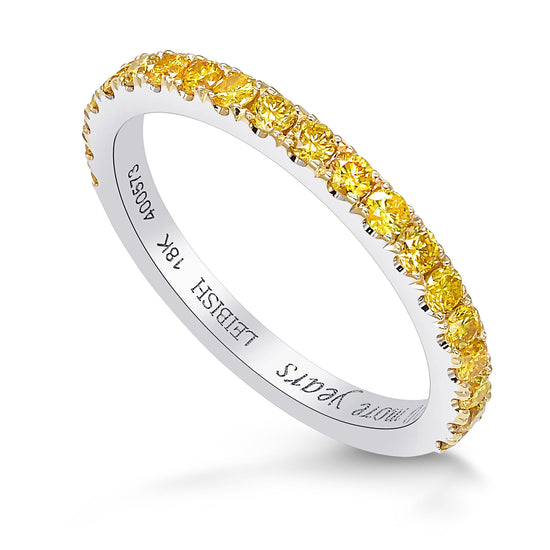 Canary Fancy Vivid Yellow Diamond Half Eternity Wedding Band