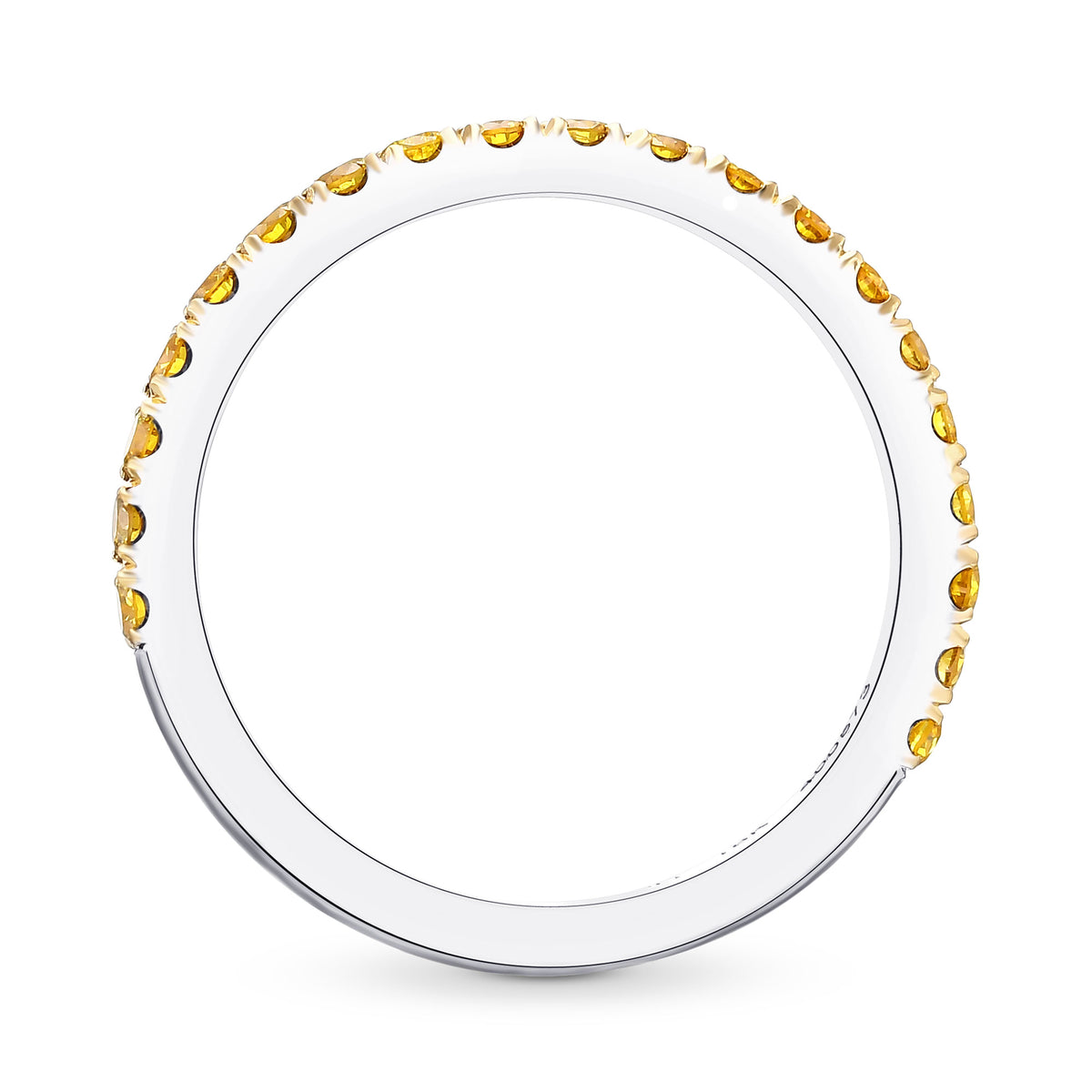 Canary Fancy Vivid Yellow Diamond Half Eternity Wedding Band