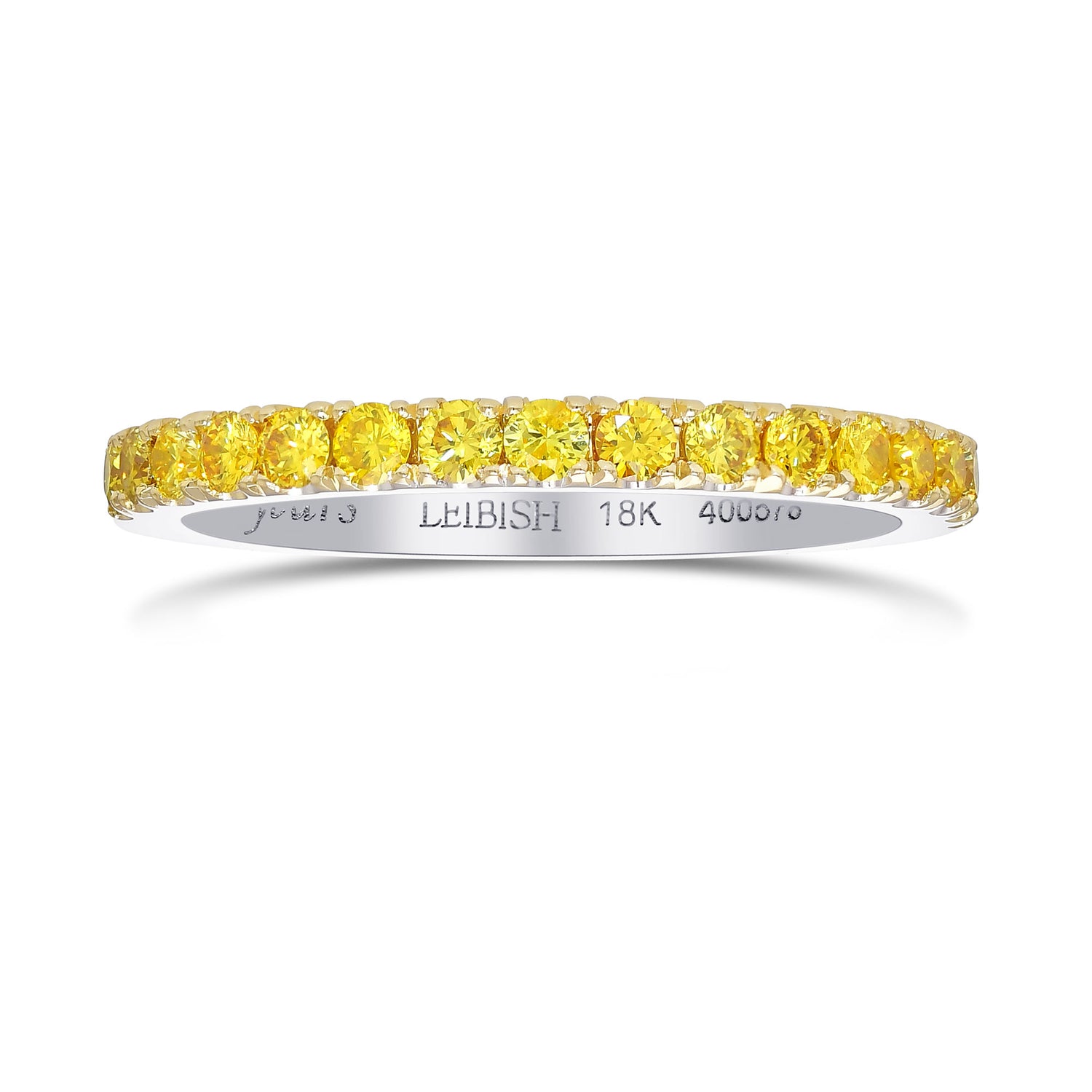 Canary Fancy Vivid Yellow Diamond Half Eternity Wedding Band