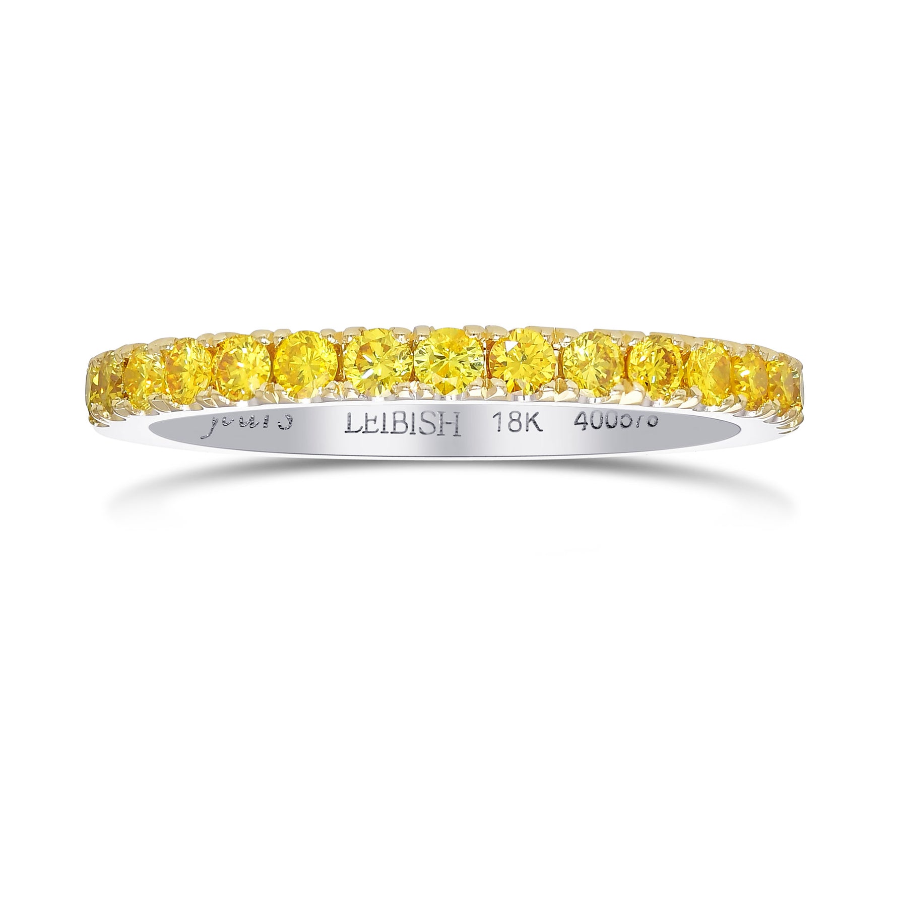 Canary Fancy Vivid Yellow Diamond Half Eternity Wedding Band