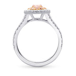 Classic Double Halo Ring with Pink Diamonds - 2