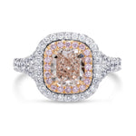 Carriage Halo Pink & Colorless Diamond Ring Setting