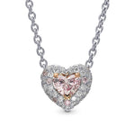 Fancy Pink Heart Shape Pave Diamond Pendant