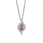 Argyle Fancy Orangy Pink Marquise Cross-over Pave Diamond Pendant