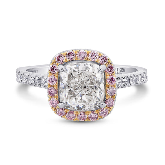 Halo Ring Setting with Fancy Pink Diamonds