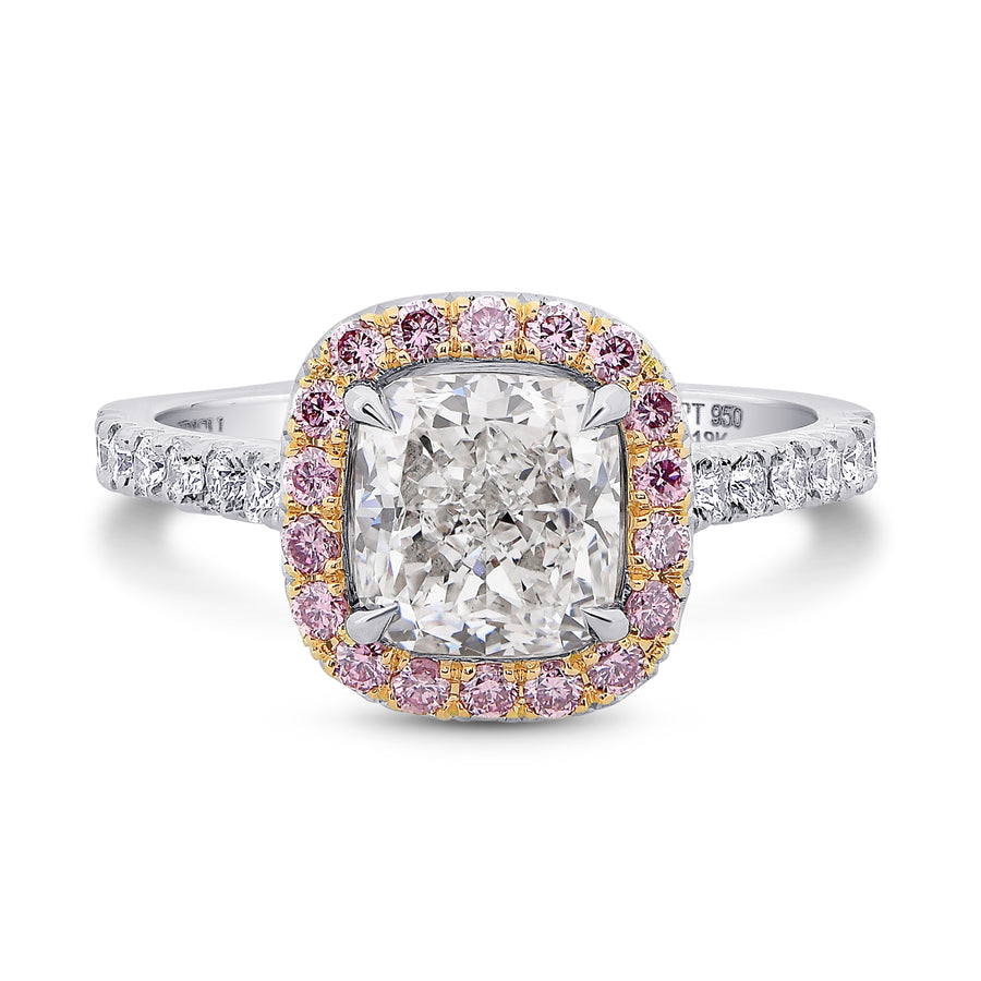 Halo Ring Setting with Fancy Pink Diamonds