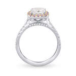 Halo Ring Setting with Fancy Pink Diamonds - 2