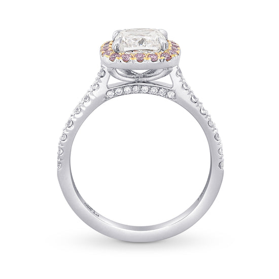 Halo Ring Setting with Fancy Pink Diamonds - 2