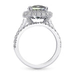  Tanzanite Cushion and Diamond Halo Ring