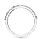 Aquamarine & Diamond Half Eternity Band Ring